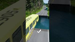 Bus vs water pit 31  carsvswaterpit beamngdrive doubleflatbedtrailertruckvsspeedbumps [upl. by Drud]