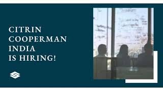 Citrin Cooperman Hiring in India CAMBABComCFA career job accounting business [upl. by Ecinej]