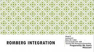 Rombergs Integration examples with solved solutions  Numerical Computing [upl. by Riehl533]