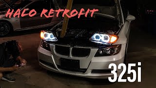 BMW E90 325i Xenon Retrofit Aka Halos [upl. by Kashden528]