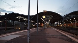 120 1466 On Tour Kurzer Aufenthalt in HalleSaale Hbf am Abend [upl. by Aicre]