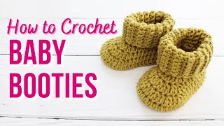 How to Crochet Baby Booties  New amp Improved  Beginner Friendly [upl. by Anai764]