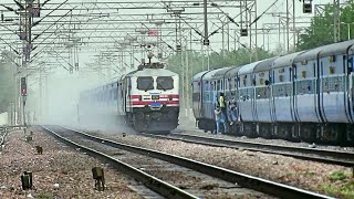 GATIMAAN EXPRESS  160 KMHR OVERTAKE amp DUST STORM [upl. by Laurence]