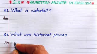 what is waterfall  what are the historical places  waterfall kise kahate hain  gk in english [upl. by Kcirdnekel992]