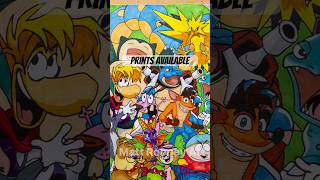 Drawing Retro Cartoon Poster Final part 48 asmrsounds art [upl. by Avictor146]