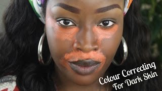 How to l Colour Correct l Covering Dark marks on Dark Skin [upl. by Sethrida812]