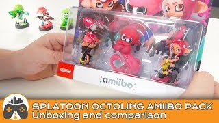 Amiibo Octoling Splatoon 3Pack  Unboxing and Comparison [upl. by Anavoj]