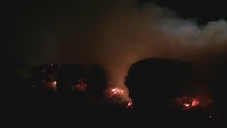 Dozens of cotton bales go up in flames Sheriffs office believes it to be arson [upl. by Ecnatsnok]