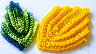 Folha de crochê fácil crochet handmadecrochet crochettutorial [upl. by Potash171]