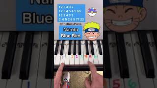 Naruto Blue Bird Piano Easy Tutorial With Numbers Shorts piano [upl. by Avalsorim306]