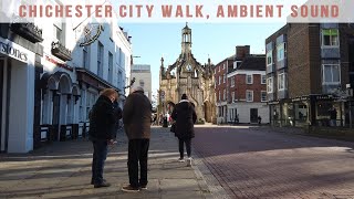 Chichester city centre West Sussex England virtual walk winter 4k 2024 ambient sound [upl. by Hackathorn]