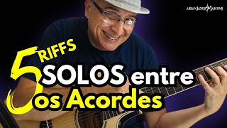 🎸COMO FAZER SOLO entre acordes  5 RIFFS Fáceis e Bonitos ATÉ Iniciante CONSEGUE Arranjador Marcony🎵 [upl. by Petrie]