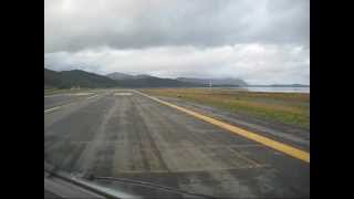 Wideroe Dash 8 cockpit view landing at Sørkjosen [upl. by Rolat]