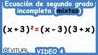 Solución de Ecuaciones de Segundo Grado Incompletas Mixtas  Video 4 de 5 [upl. by Ainoval]