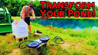 DIY Pond Aeration  One Acre Pond Aerator [upl. by Yrrap]