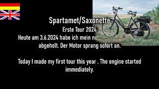 Spartamet Saxonette ► 1 Tour 2024 Germany ► Vintage motorized bicycle DeutschEnglish [upl. by Monah766]