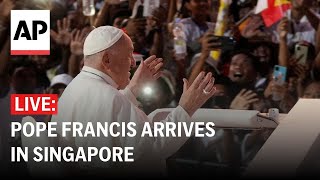 LIVE Pope Francis arrives in Singapore [upl. by Irving]