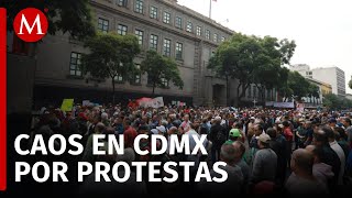 En CdMx trabajadores del Poder Judicial marchan con rumbo a la Cámara de Senadores [upl. by Yves]