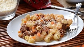 Coditos con carne de res Recetas de pasta [upl. by Wills274]