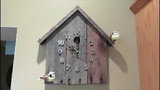 pallet wood birdhouse clock [upl. by Alyl487]