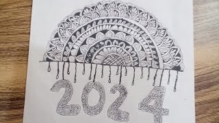 new year mandala art new year mandala art for beginners new year drawingdoodle art [upl. by Jem838]