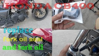 How to Replace Fork Oil Seal Honda Cb400 hondacb400 hondaphilippines [upl. by Relyt1]