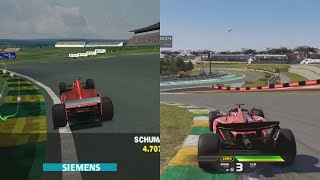 Evolution of Senna Curve at Interlagos in F1 Racing Games 1996  2024 [upl. by Acinod]