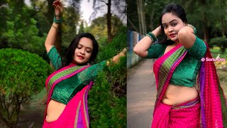 Saree fashion  Saree review  Beautiful Sonu With pink and green colour Saree I Sareelover  2024 [upl. by Bartolomeo]