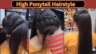 How To Big Voluminous Ponytail Without Extensions  with front braid style [upl. by Walley874]