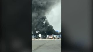 Roma incendio al casello di Fiano Romano nessun ferito [upl. by Retse]