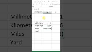 Convert Millimeter into Mile in Microsoft Excel mile excel shorts [upl. by Khanna]