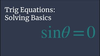 Solve sinθ0 – Trig Equations Solving Basics [upl. by Devan998]