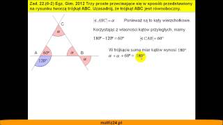 Egzamin gimnazjalny z matematyki 2012  zad 22  Matfiz24pl [upl. by Aliam]