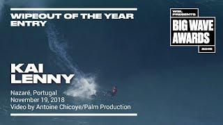 Kai Lenny at Nazare  2019 Wipeout of the Year Entry  WSL Big Wave Awards [upl. by Hgeilhsa817]