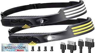 Powerful Induction COB LED Headlamp USB Rechargeable Head Flashlight Work light Outdoors Review [upl. by Mareld]