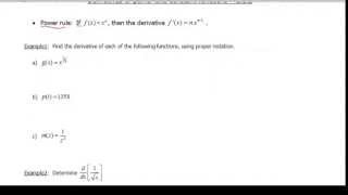 Screencast 212 Derivatives of power and constant functions [upl. by Greenwell]