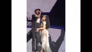 Nicki MINAJ rubbing on Meek Mill at Pinkprint concert in Chicago [upl. by Nwahsyd]