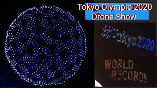 Tokyo 2020 Olympic Games Drone show Pictograms in drone Opening ceremonies Japan Record Olympics [upl. by Laet]