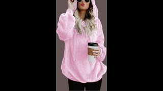 Century Star Womens Fuzzy Hoodies Pullover Sport Hoodie Cozy Oversized Pockets Hooded Sweatshirt Ath [upl. by Arundel787]