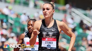 Abby Steiner runs fastest 200m of 2022 to earn National title trip to Worlds  NBC Sports [upl. by Olethea]