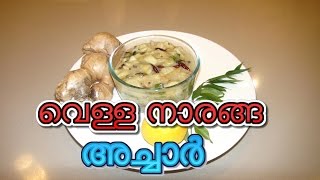 Vella Naranga Achar Kerala Style  വെള്ള നാരങ്ങ അച്ചാര്‍  Healthy white Lime Pickle Malayalam [upl. by Amre]