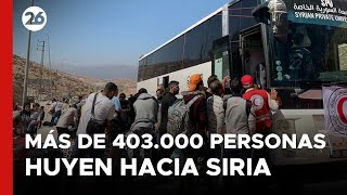 LÍBANO  Más de 403000 sirios y libaneses cruzaron la frontera hacia Siria [upl. by Sorrows]