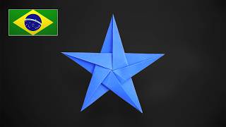 Origami Estrela de 5 Pontas  Versão Simplificada [upl. by Ayotahs]