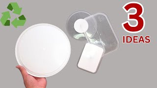 3 GENIUS WAYS TO REUSE PLASTIC LIDS PLASTIC COVER DIY IDEAS♻️💡 [upl. by Duong110]