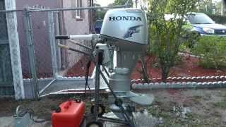 2003 Honda 30hp tiller 4 stroke tiller electric start [upl. by Elna724]