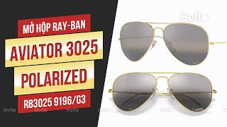 Mở hộp cặp đôi RayBan Aviator Large Metal Chromance RB3025 9196G3 mắt phân cực Polarized [upl. by Benjamen]