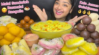 1 KG RASMALAI❤️KALA JAMUN ORANGE RASGULLAWHITE RASGULLAMALAI SANDWICHGULABJAMUN INDIAN DESSERTS [upl. by Aidam129]