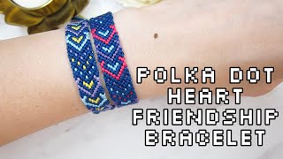 Alternating polka dot amp heart string bracelet tutorial  How to make teardrop loop tutorial [upl. by Acilgna]