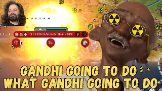 Nuke Tactics with Gandhi in Civ 6 [upl. by Kleper]