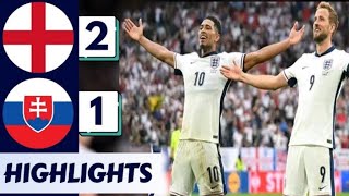 England vs Slovakia 21 EURO 2024 Highlights  jude bellingham goal amp harry kane goal [upl. by Nathanael]